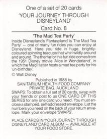 1988 Sanitarium Your Journey Through Disneyland #8 'The Mad Tea Party' Back