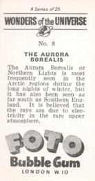 1960 Foto Bubble Gum Wonders of the Universe #8 The Aurora Borealis Back