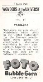 1960 Foto Bubble Gum Wonders of the Universe #11 Tornado Back