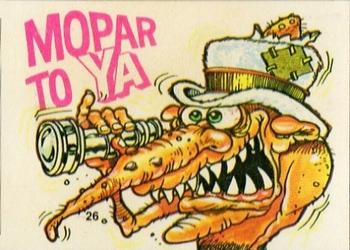 1970 Scanlens Fiends and Machines Stickers #26 Mopar To Ya Front