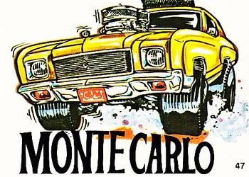 1970 Scanlens Fiends and Machines Stickers #47 Monte Carlo Front