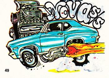 1970 Scanlens Fiends and Machines Stickers #49 Nova S/S Front