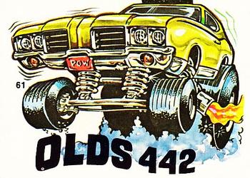 1970 Scanlens Fiends and Machines Stickers #61 Olds 442 Front