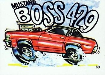 1970 Scanlens Fiends and Machines Stickers #63 Mustang Boss 429 Front