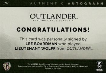 2020 Cryptozoic Outlander Season 4 - Autographs #LW Lee Boardman as Lieutenant Wolff Back
