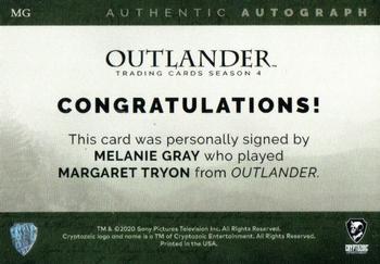 2020 Cryptozoic Outlander Season 4 - Autographs #MG Melanie Gray as Margaret Tryon Back