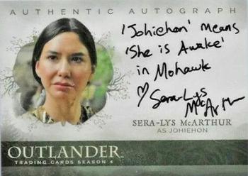 2020 Cryptozoic Outlander Season 4 - Autographs #SM Sera-Lys McArthur as Johiehon Front