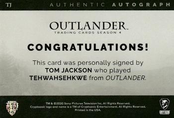2020 Cryptozoic Outlander Season 4 - Autographs #TJ Tom Jackson as Tehwahsehkwe Back