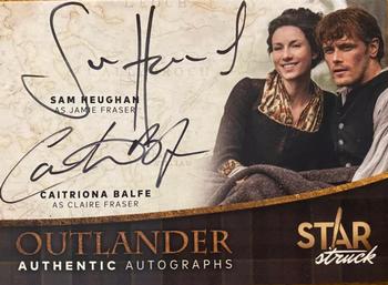 2020 Cryptozoic Outlander Season 4 - Dual Autographs #ST-SC Caitriona Balfe / Sam Heughan Front