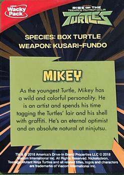 2018 Sonic Wacky Pack Rise of the Teenage Mutant Ninja Turtles #NNO Mikey Back