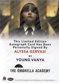 2020 Rittenhouse The Umbrella Academy Season One - Autographs #NNO Alyssa Gervasi Back
