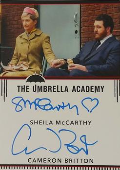 2020 Rittenhouse The Umbrella Academy Season One - Dual Autographs #NNO Sheila McCarthy / Cameron Britton Front
