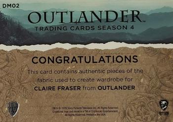 2020 Cryptozoic Outlander Season 4 - Wardrobe Dual #DM02 Caitriona Balfe as Claire Fraser Back
