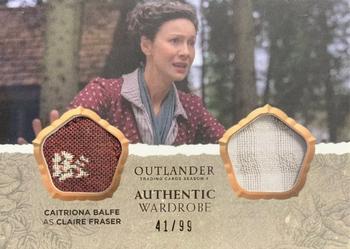 2020 Cryptozoic Outlander Season 4 - Wardrobe Dual #DM04 Caitriona Balfe as Claire Fraser Front