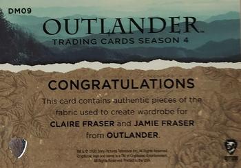 2020 Cryptozoic Outlander Season 4 - Wardrobe Dual #DM09 Caitriona Balfe as Claire Fraser / Sam Heughan as Jamie Fraser Back