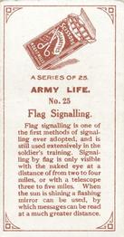1914 Wills's Scissors Cigarettes Army Life #25 Flag Signalling Back