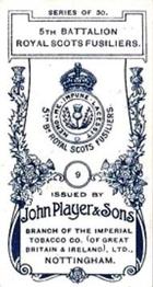 1910 Player's Regimental Colours & Cap Badges #9 5th Battalion Royal Scots Fusiliers Back