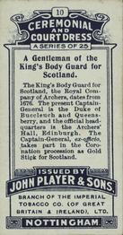 1911 Player's Ceremonial and Court Dress #10 A Gentleman of the King's Body Guard for Scotland Back