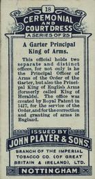 1911 Player's Ceremonial and Court Dress #18 A Garter Principal King of Arms Back