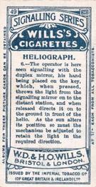 1911 Wills's Signalling Series #49 Heliograph 6 Back
