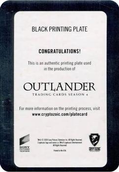 2020 Cryptozoic Outlander Season 4 - Character Printing Plate Black #C1 Claire Back