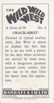 1968 Barratt The Wild Wild West #4 Crack-Shot! Back