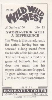 1968 Barratt The Wild Wild West #15 Sword-Stick with a Difference Back