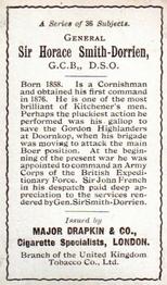 1916 Major Drapkin & Co. Celebrities of the Great War #NNO Sir Horace Smith-Dorrien Back