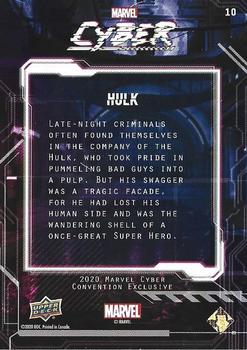 2020 Upper Deck Marvel Cyber #10 Hulk Back
