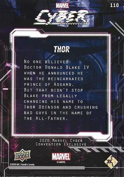 2020 Upper Deck Marvel Cyber #110 Thor Back