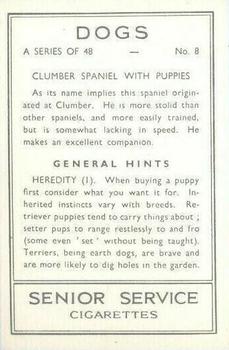 1939 Senior Service Dogs #8 Clumber Spaniel and Puppies Back
