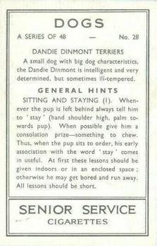1939 Senior Service Dogs #28 Dandie Dinmont Terriers Back