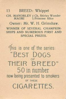 1913 British American Tobacco Best Dogs of their Breed #13 Whippet Back
