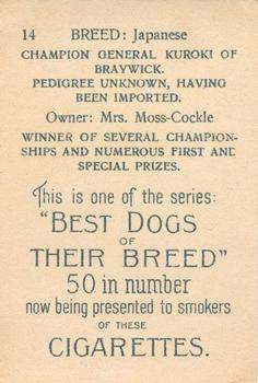 1913 British American Tobacco Best Dogs of their Breed #14 Japanese Back