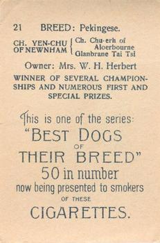 1913 British American Tobacco Best Dogs of their Breed #21 Pekingese Back