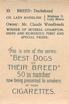 1913 British American Tobacco Best Dogs of their Breed #33 Dachshund Back