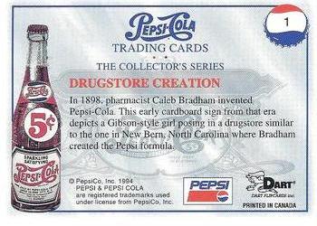 1994 Dart Pepsi-Cola Collector's Series 1 #1 Drugstore Creation Back