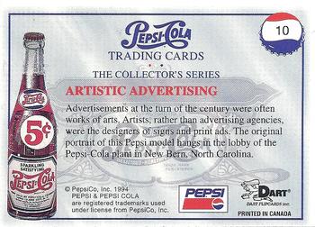 1994 Dart Pepsi-Cola Collector's Series 1 #10 Artistic Advertising Back