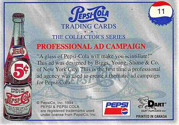 1994 Dart Pepsi-Cola Collector's Series 1 #11 Professional Ad Campaign Back
