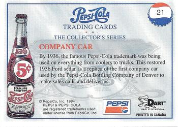 1994 Dart Pepsi-Cola Collector's Series 1 #21 Company Car Back