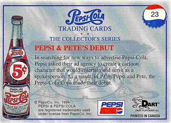 1994 Dart Pepsi-Cola Collector's Series 1 #23 Pepsi & Pete's Debut Back