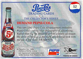 1994 Dart Pepsi-Cola Collector's Series 1 #52 Demand Pepsi-Cola Back