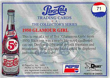 1994 Dart Pepsi-Cola Collector's Series 1 #71 1950 Glamour Girl Back