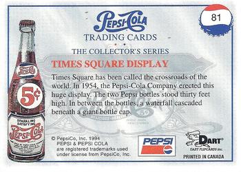 1994 Dart Pepsi-Cola Collector's Series 1 #81 Times Square Display Back