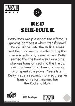 2020 Upper Deck Marvel Ages #22 Red She-Hulk Back