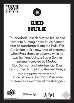 2020 Upper Deck Marvel Ages #28 Red Hulk Back