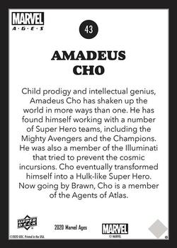 2020 Upper Deck Marvel Ages #43 Amadeus Cho Back