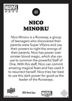 2020 Upper Deck Marvel Ages #60 Nico Minoru Back