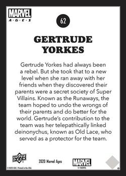 2020 Upper Deck Marvel Ages #62 Gertrude Yorkes Back