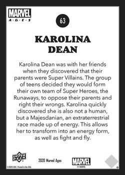 2020 Upper Deck Marvel Ages #63 Karolina Dean Back